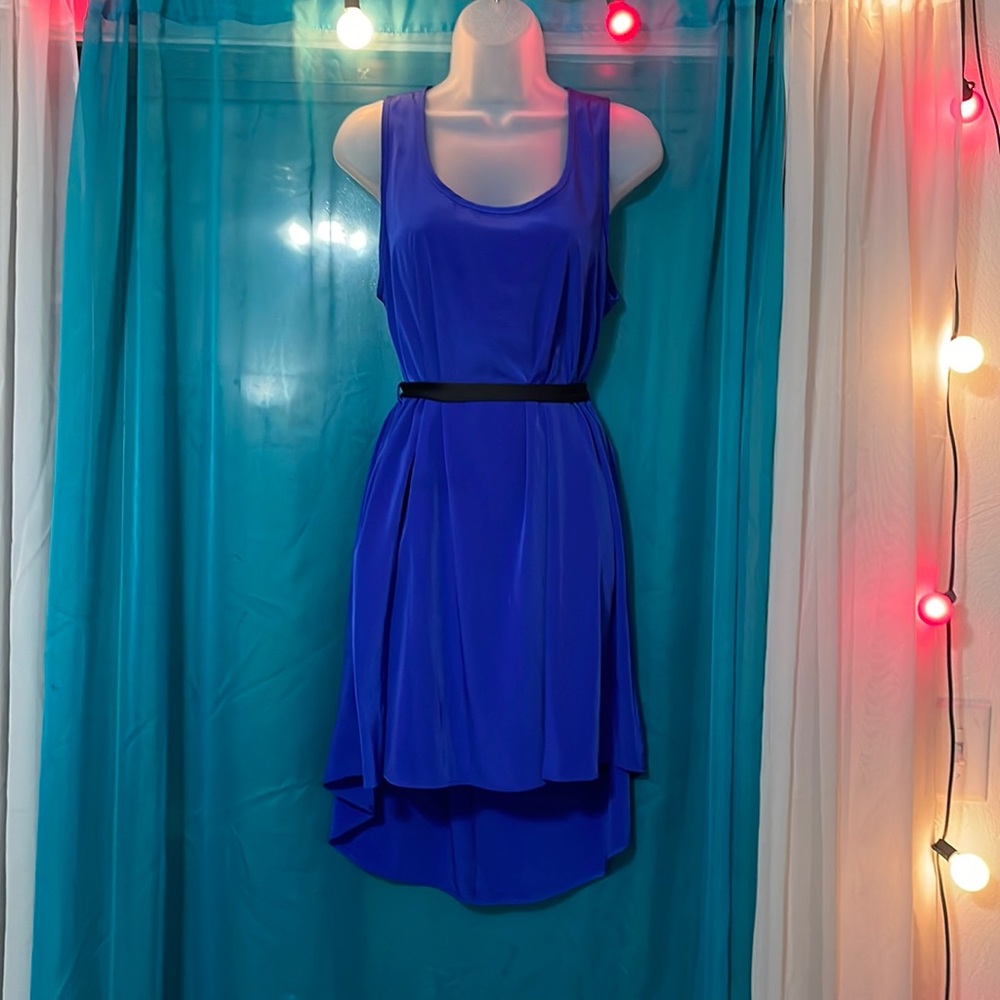 Blue rain high low dress